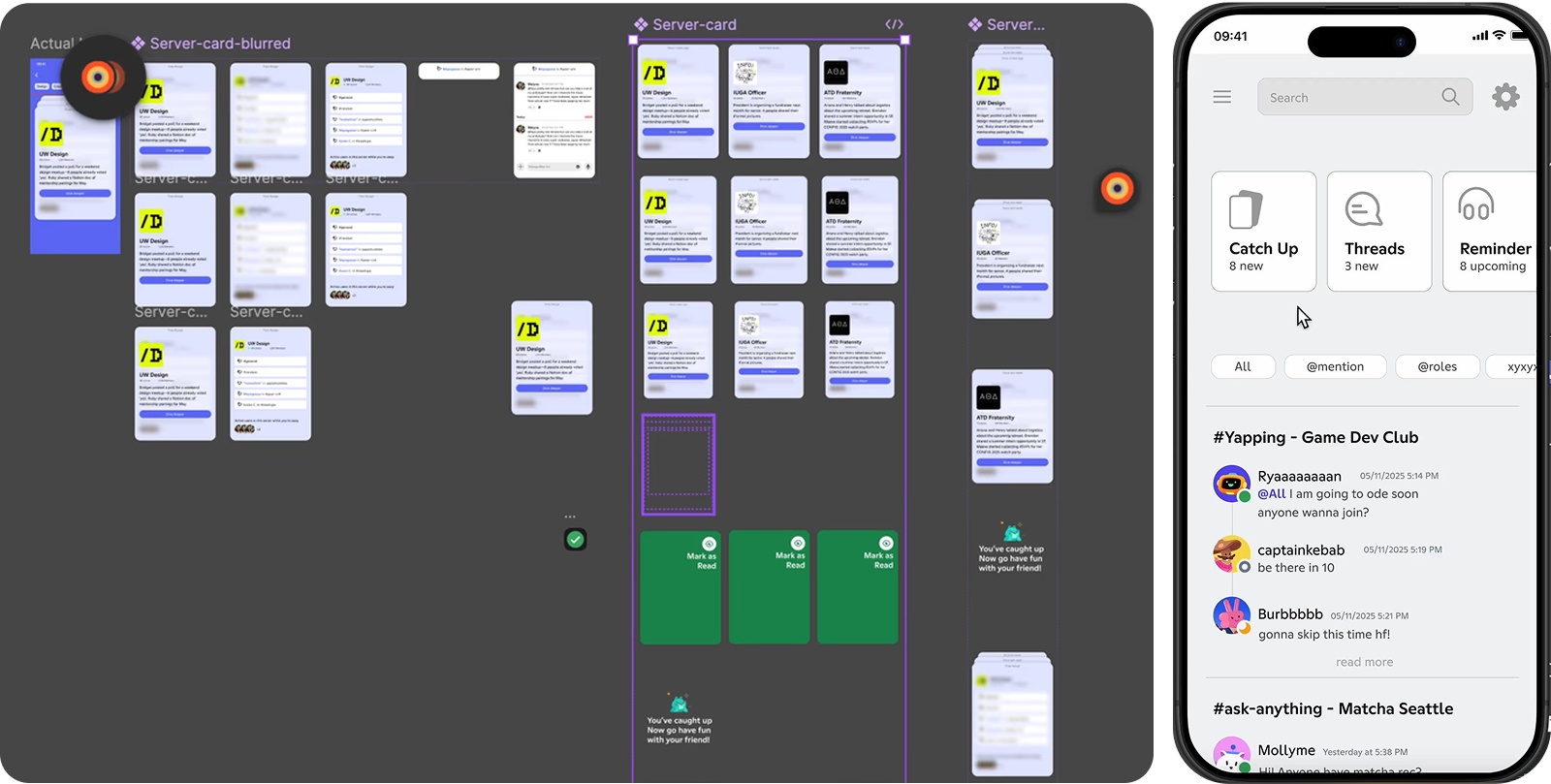 Early concept sketches for notification redesign